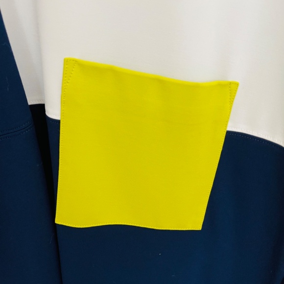 SALE! Joan Vass Colorblock Dress + Green Pocket~Size L/2 - Picture 3 of 5